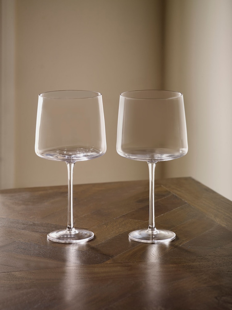 Set of 2 Clear Angular Gin Glasses - Image 3 of 4