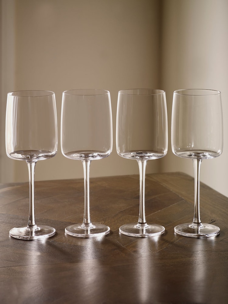 Set van 4 hoekige wijnglazen - Image 3 of 6