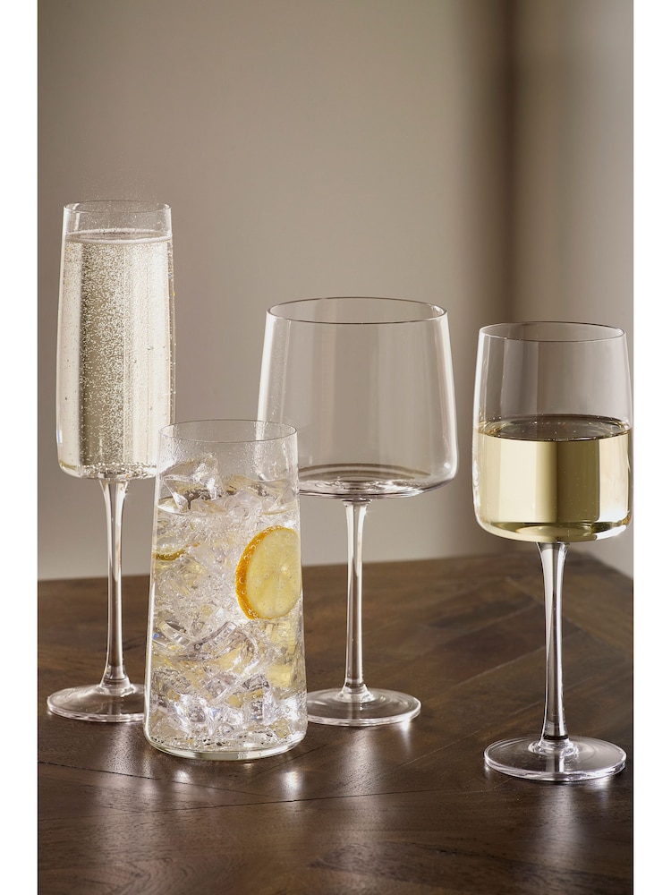 Set van 4 hoekige wijnglazen - Image 4 of 6