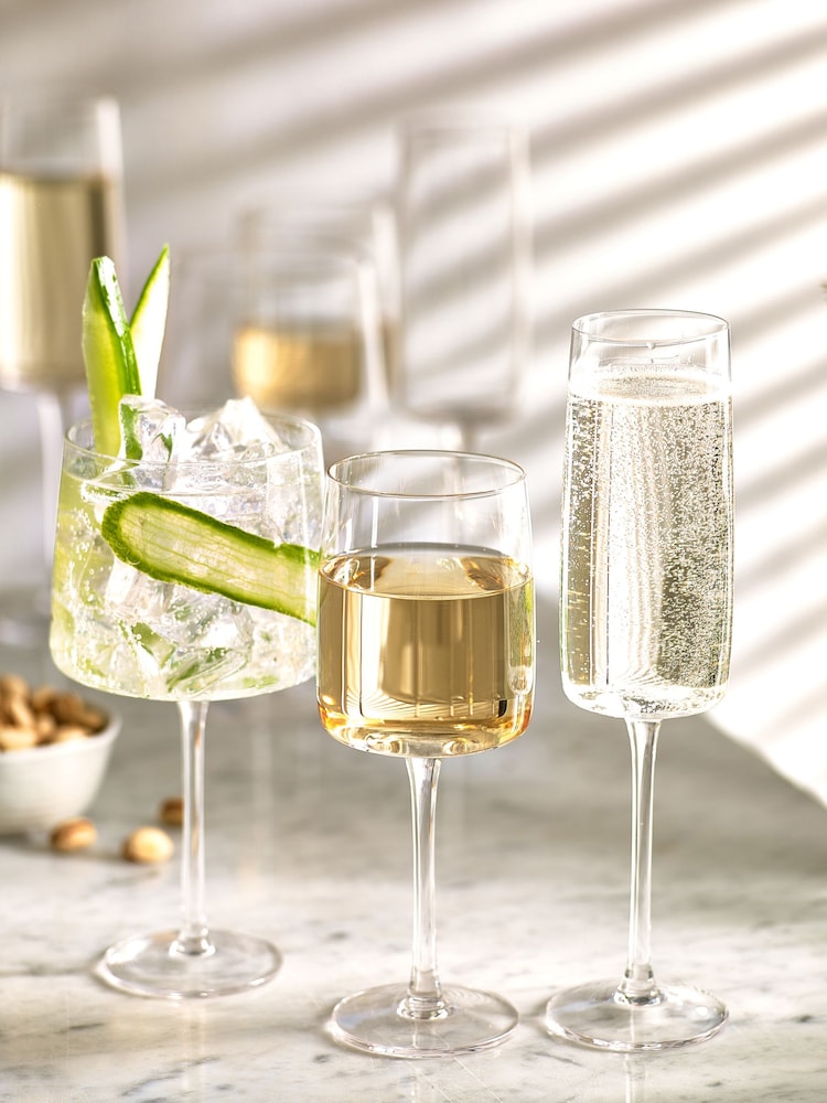 Set van 4 hoekige champagneflûtes - Image 4 of 5