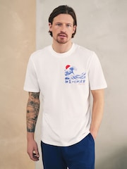 Blanco/azul - Conjunto de pijama de punto de manga corta de Hokusai - Imagen 3 de 6