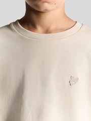 Lyle & Scott Cream Heavy Weight Relaxed T-Shirt - Image 4 of 5