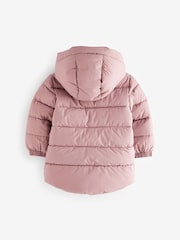 Pink Shower Resistant Fleece Lined Hooded Padded Coat (3mths-7yrs) - Image 10 of 10