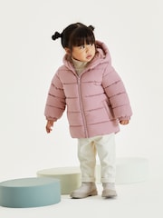 Pink Shower Resistant Fleece Lined Hooded Padded Coat (3mths-7yrs) - Image 2 of 10