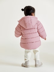Pink Shower Resistant Fleece Lined Hooded Padded Coat (3mths-7yrs) - Image 5 of 10
