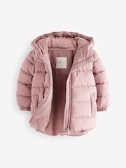 Pink Shower Resistant Fleece Lined Hooded Padded Coat (3mths-7yrs) - Image 9 of 10