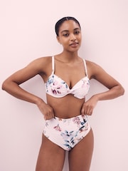 White Floral Shaping Padded Wired Bikini Top - Image 6 of 7