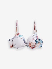 White Floral Shaping Padded Wired Bikini Top - Image 7 of 7