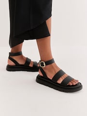 Черный - Сандалии на массивной подошве с ремешком вокруг щиколотки Forever Comfort® - Image 3 of 9