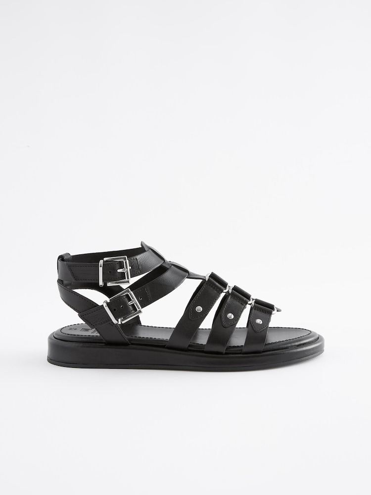 Černý - Kožené gladiátorské sandály Forever Comfort® - Image 8 of 11