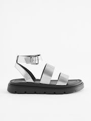 Anthrazit/Silber - Forever Comfort® Sandalen mit Knöchelriemen - Bild 3 von 7