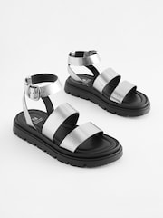 Anthrazit/Silber - Forever Comfort® Sandalen mit Knöchelriemen - Bild 4 von 7