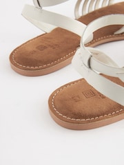 White Regular/Wide Fit Forever Comfort® Leather Woven Flat Sandals - Image 5 of 7