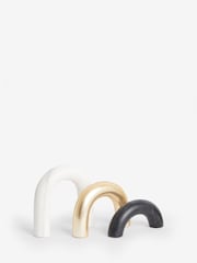 Set of 3 Black/Gold Arches Ornament - Image 2 of 4