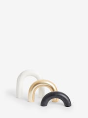Set of 3 Black/Gold Arches Ornament - Image 3 of 4