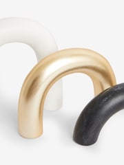 Set of 3 Black/Gold Arches Ornament - Image 4 of 4