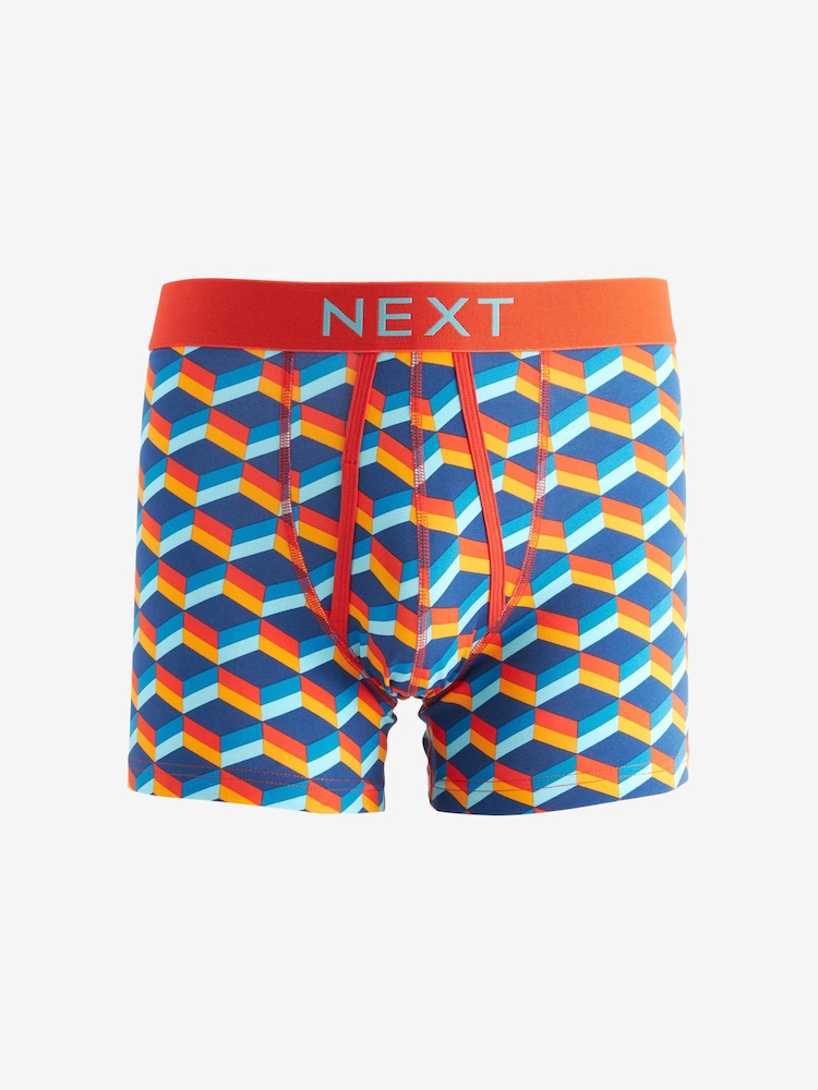 Blue/Pink Geo 8 pack A-Front Boxers - Image 3 of 10