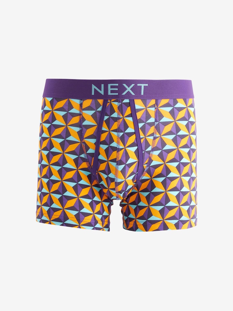 Blue/Pink Geo 8 pack A-Front Boxers - Image 7 of 10