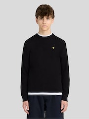 Lyle & Scott Black Crew Neck Knitted Boys Jumper - Image 1 of 5