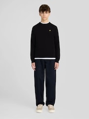 Lyle & Scott Black Crew Neck Knitted Boys Jumper - Image 3 of 5