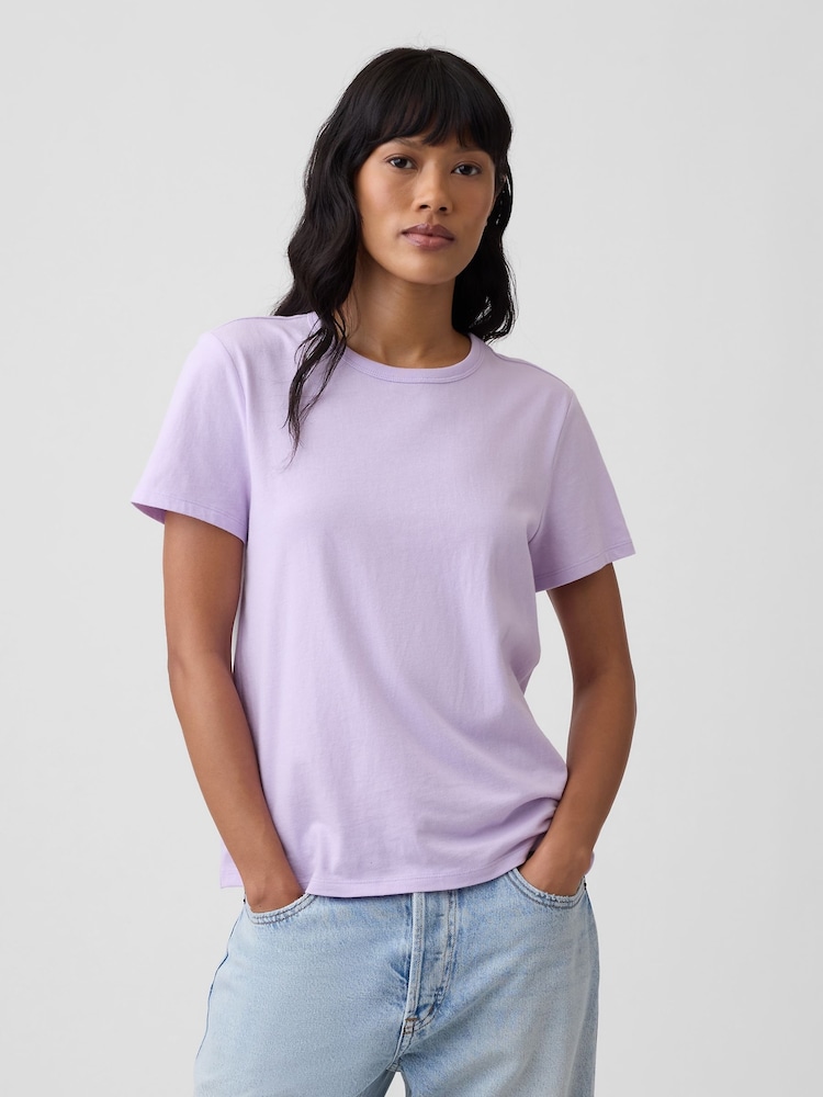 Gap Purple Favourite Crew Neck Short Sleeve T-Shirt - Image 1 of 5