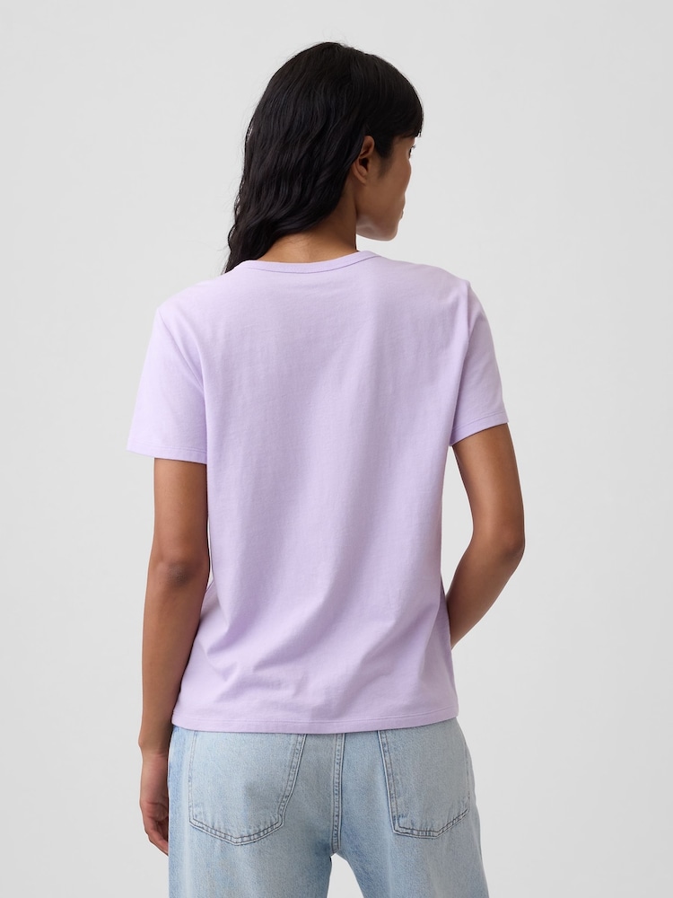 Gap Purple Favourite Crew Neck Short Sleeve T-Shirt - Image 2 of 5