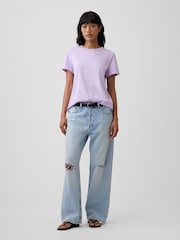 Gap Purple Favourite Crew Neck Short Sleeve T-Shirt - Image 3 of 5