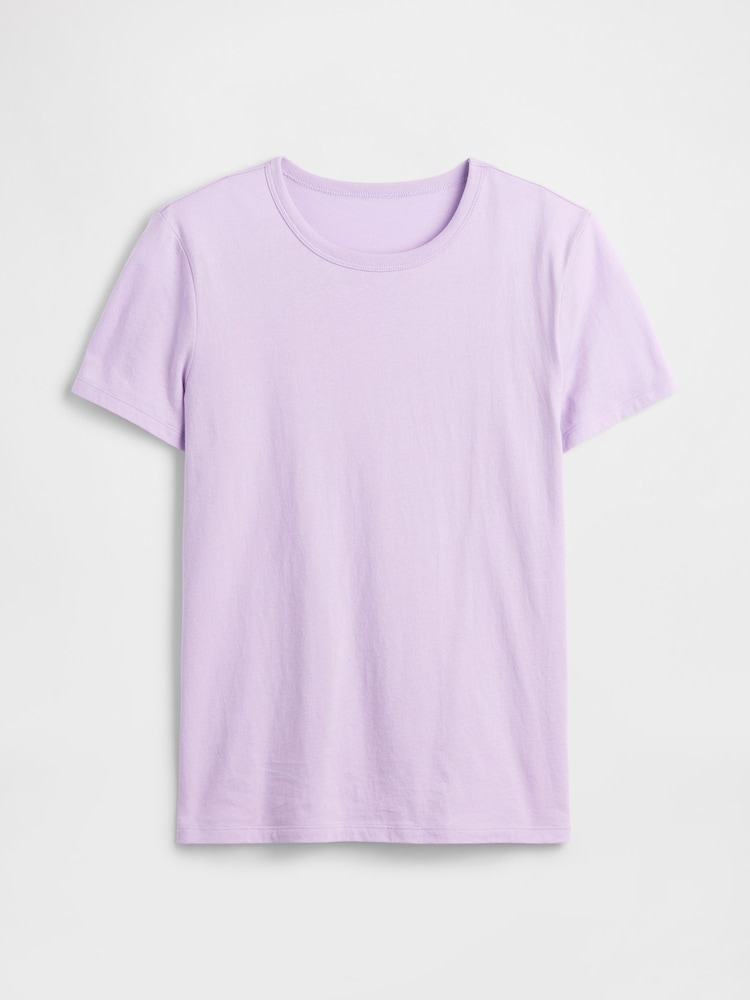 Gap Purple Favourite Crew Neck Short Sleeve T-Shirt - Image 5 of 5