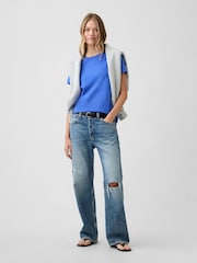 Gap Blue Favourite Crew Neck Short Sleeve T-Shirt - Image 3 of 5