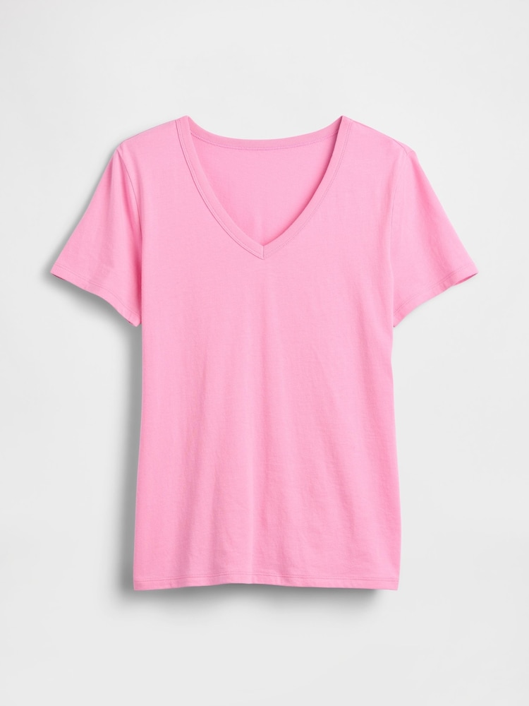 Gap Pink Favourite V-Neck Short Sleeve Short Sleeve T-Shirt - Image 5 of 5