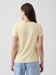 Gap Yellow Favourite V-Neck Short Sleeve T-Shirt - Image 2 of 5