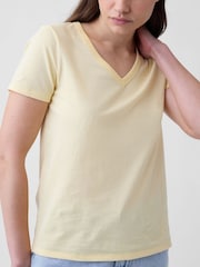 Gap Yellow Favourite V-Neck Short Sleeve T-Shirt - Image 4 of 5