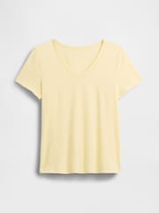 Gap Yellow Favourite V-Neck Short Sleeve T-Shirt - Image 5 of 5