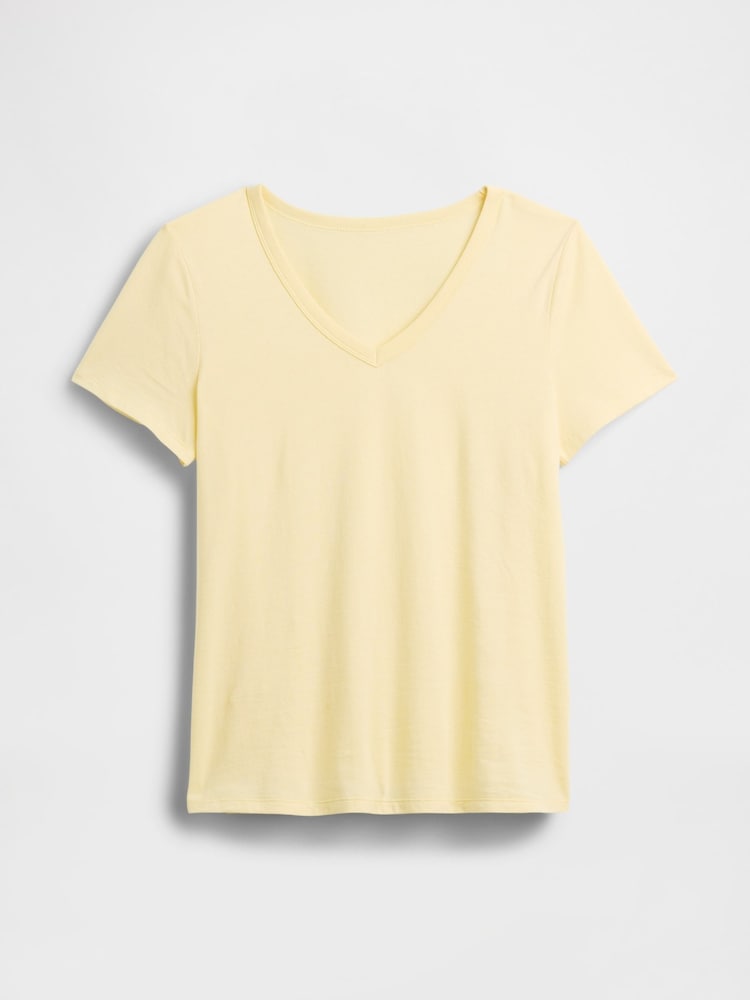 Gap Yellow Favourite V-Neck Short Sleeve T-Shirt - Image 5 of 5