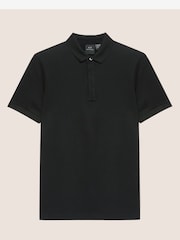 قميص بولو بشعار دائري صغير لون أسود من Armani Exchange - صورة 12 من 12