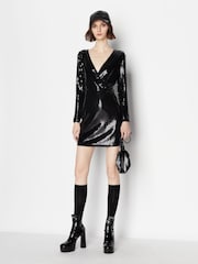 Armani Exchange Sequin Black Dress - Image 1 of 6