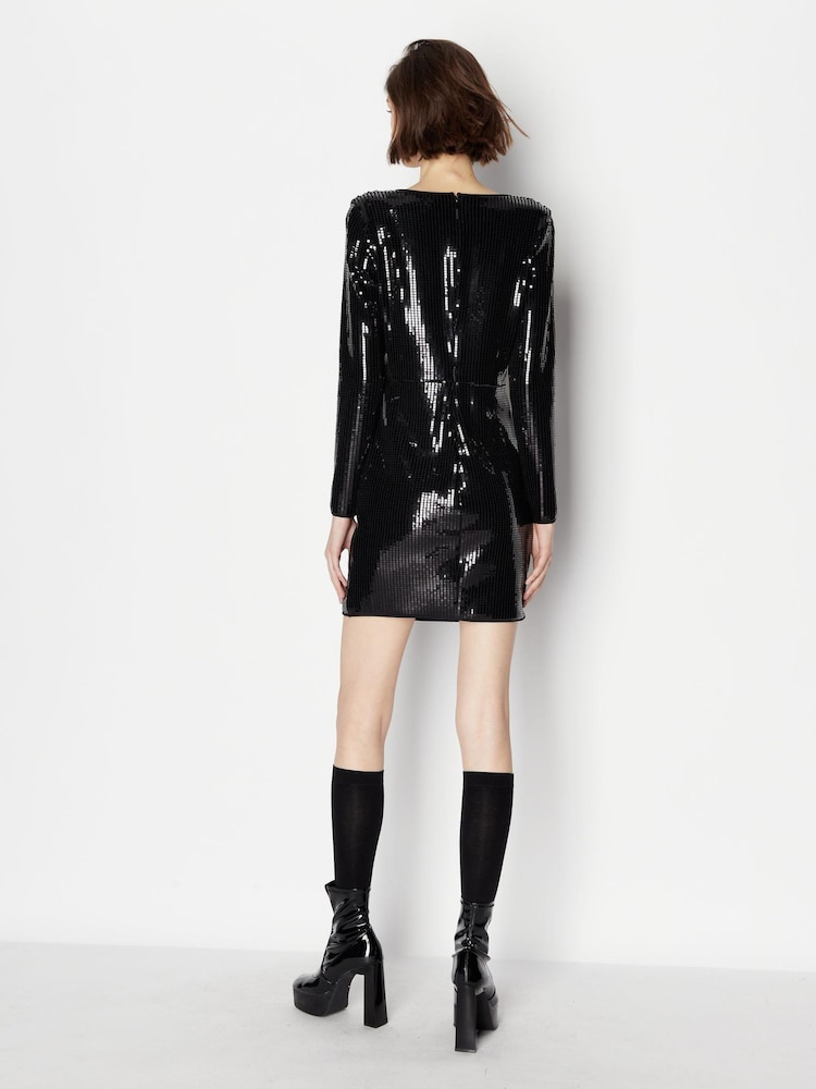 Armani Exchange Sequin Black Dress - Image 2 of 6 Armani Exchange Sequin Black Dress - Image 2 of 6