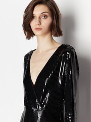 Armani Exchange Sequin Black Dress - Image 4 of 6