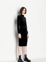 Armani Exchange Black Velvet Dress - Image 1 of 1