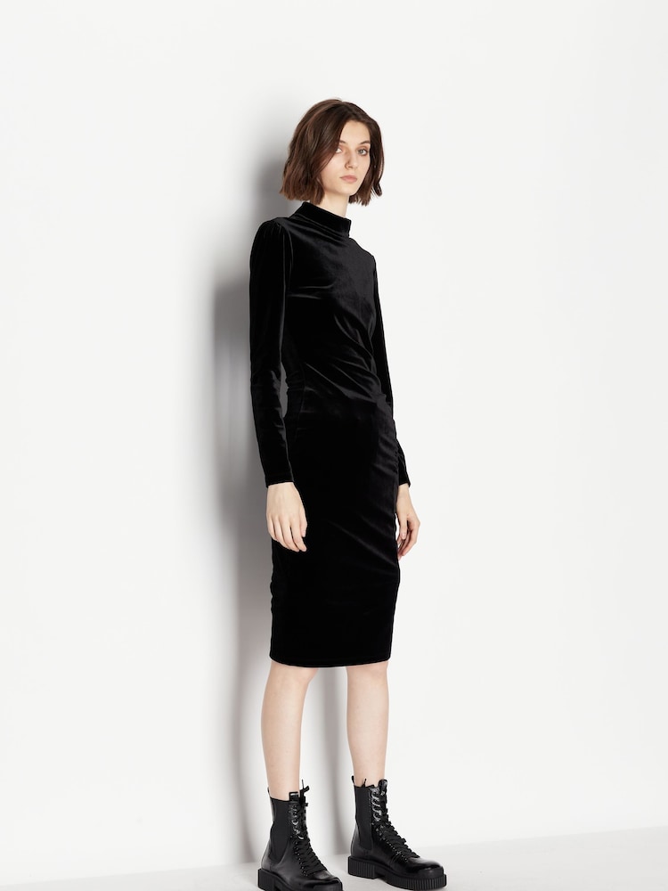 Armani Exchange Black Velvet Dress - Image 1 of 1