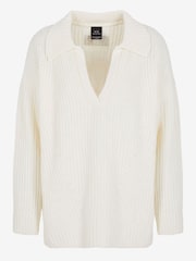 Armani Exchange Cream Polo Neck Jumper - Image 1 of 2