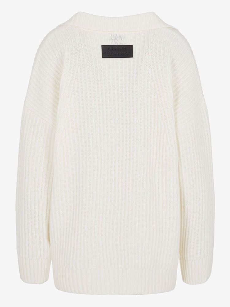 Armani Exchange Cream Polo Neck Jumper - Image 2 of 2