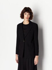 Armani Exchange Pique Black Blazer - Image 1 of 7