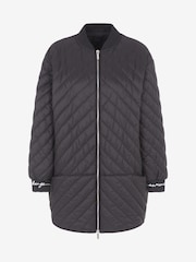 Armani Exchange Diamond Quilted Long Line Black Jacket - Image 4 of 4