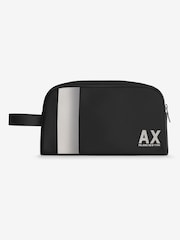 Armani Exchange 100% Cotton Logo Black Washbag - Image 1 of 6