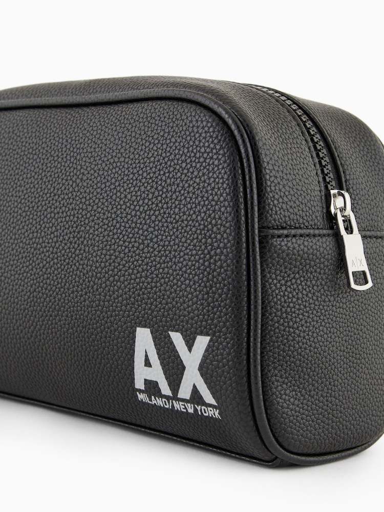 Armani Exchange 100% Cotton Logo Black Washbag - Image 2 of 6