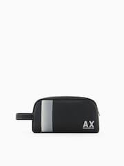 Armani Exchange 100% Cotton Logo Black Washbag - Image 4 of 6