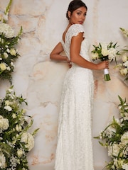 Chi Chi London Shauni Brautkleid aus Spitze mit V-Ausschnitt - Bild 2 von 4