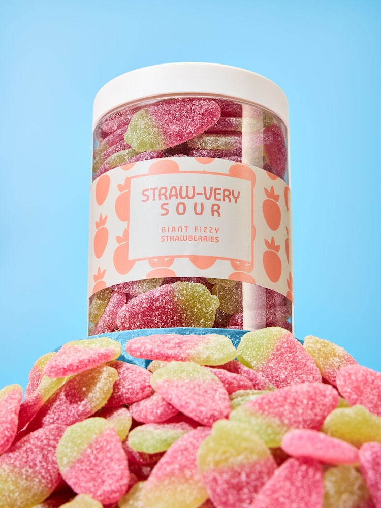 Sweet Me Keep Me Giant Fizzy Strawberries 750g Sweet Jar - Image 1 of 5 Sweet Me Keep Me Giant Fizzy Strawberries 750g Sweet Jar - Image 1 of 5
