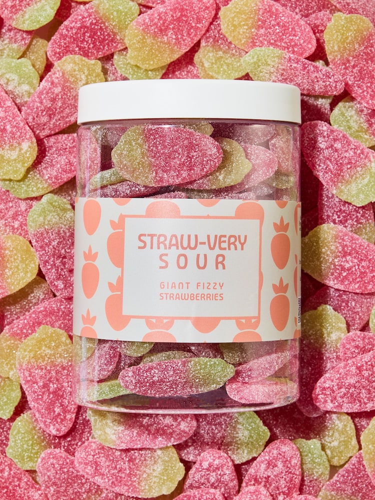 Sweet Me Keep Me Giant Fizzy Strawberries 750g Sweet Jar - Image 2 of 5 Sweet Me Keep Me Giant Fizzy Strawberries 750g Sweet Jar - Image 2 of 5